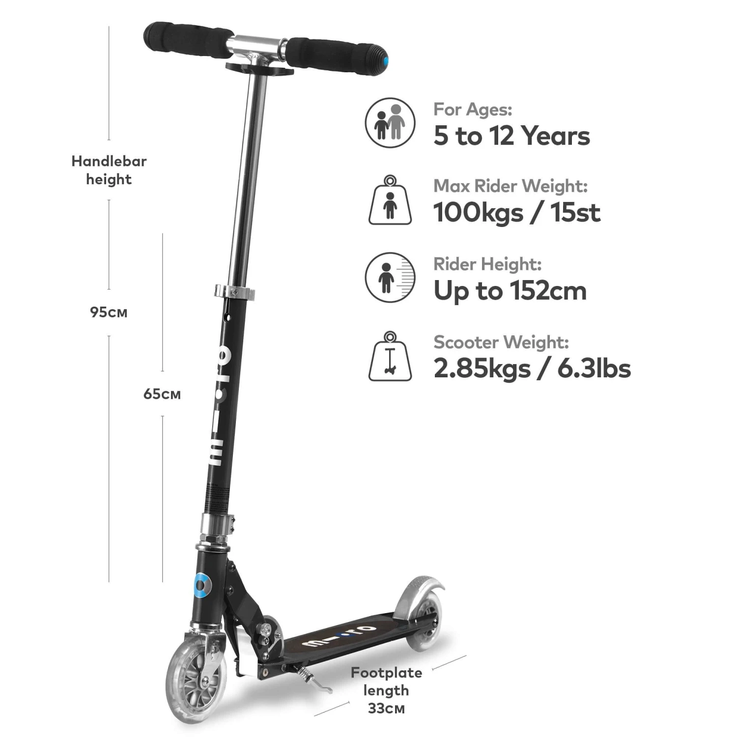 Micro Sprite Scooter - Black 2 Micro Sprite Scooter - Black - Image 2