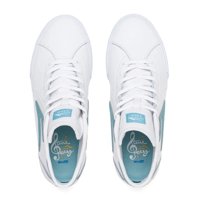 Lakai Flaco 2 Mid Leather Skate Shoes - White/Nile 3 Lakai Flaco 2 Mid Leather Skate Shoes - White/Nile - Image 3