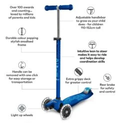 Maxi Micro Deluxe LED Scooter - Navy 7 Maxi Micro Deluxe LED Scooter - Navy -Urban Rollers FlaVpRnK