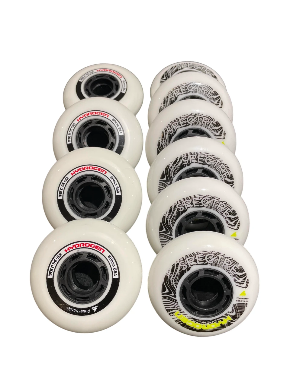 Rollerblade Hydrogen Arc Frame Inline Skate Wheel Set 76/80mm 85a - Set Of 10 2 Rollerblade Hydrogen Arc Frame Inline Skate Wheel Set 76/80mm 85a - Set Of 10 - Image 2