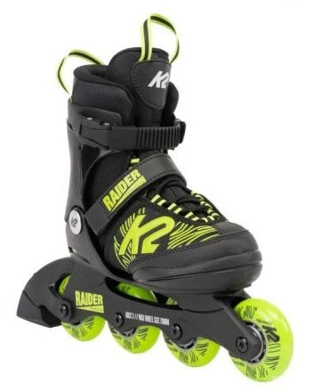 K2 Raider Boys Adjustable Size Skates - Black/Lime 1 K2 Raider Boys Adjustable Size Skates - Black/Lime