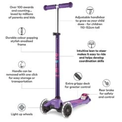 Maxi Micro Deluxe LED Scooter - Purple 7 Maxi Micro Deluxe LED Scooter - Purple -Urban Rollers RUAicVKw