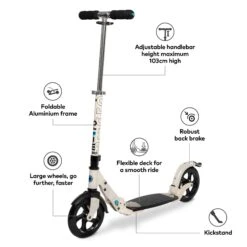 Micro Flex Deluxe Scooter - Cream -Urban Rollers RfQz3kxA