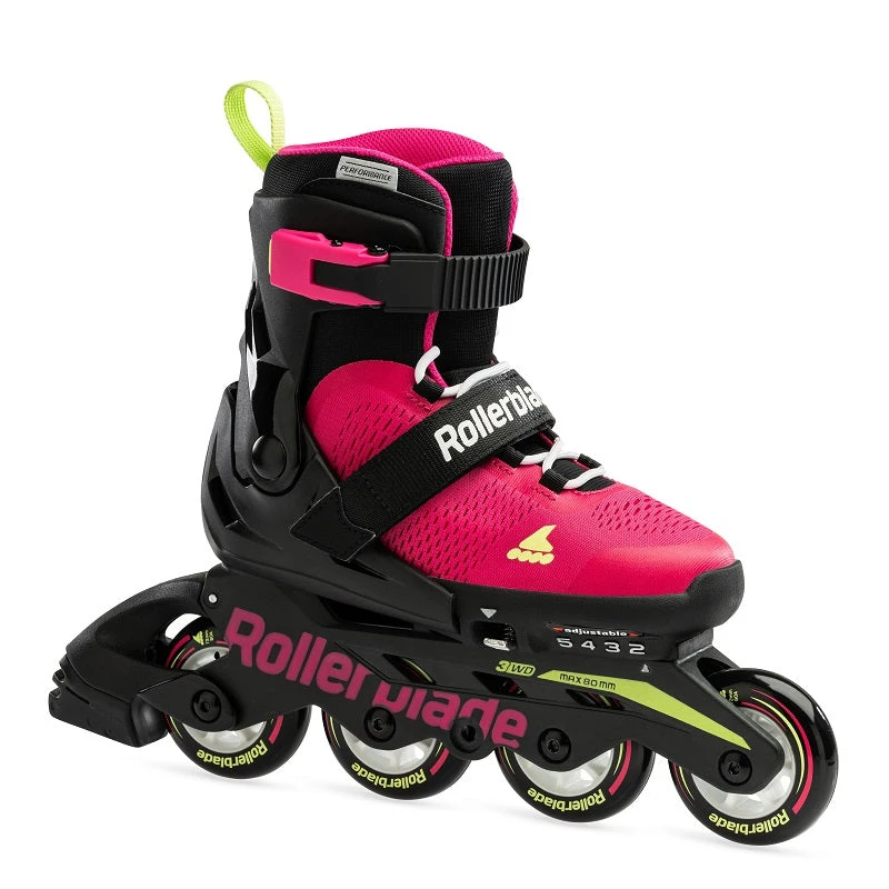 Rollerblade Microblade Adjustable Kids Skates - Pink/Green 2 Rollerblade Microblade Adjustable Kids Skates - Pink/Green - Image 2