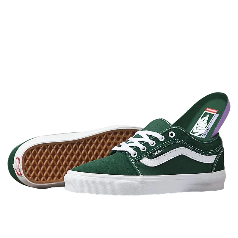 Vans Chukka Low Sidestripe Skate Shoes - Dark Green/White 2 Vans Chukka Low Sidestripe Skate Shoes - Dark Green/White - Image 2