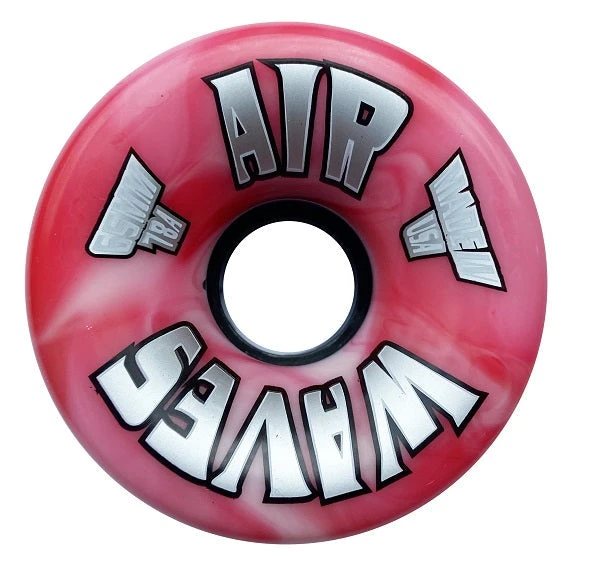 Air Waves Red/White Swirl Wheels 65mm - Set Of 4 1 Air Waves Red/White Swirl Wheels 65mm - Set Of 4