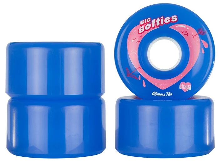 Chaya Big Softies Roller Skate Wheels Blue 65mm 78a - 4 Pack 2 Chaya Big Softies Roller Skate Wheels Blue 65mm 78a - 4 Pack - Image 2