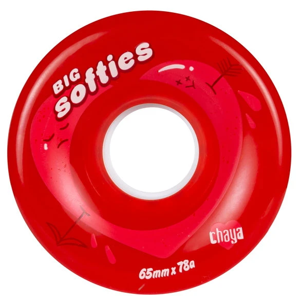 Chaya Big Softies Roller Skate Wheels Red 65mm 78a - 4 Pack 1 Chaya Big Softies Roller Skate Wheels Red 65mm 78a - 4 Pack