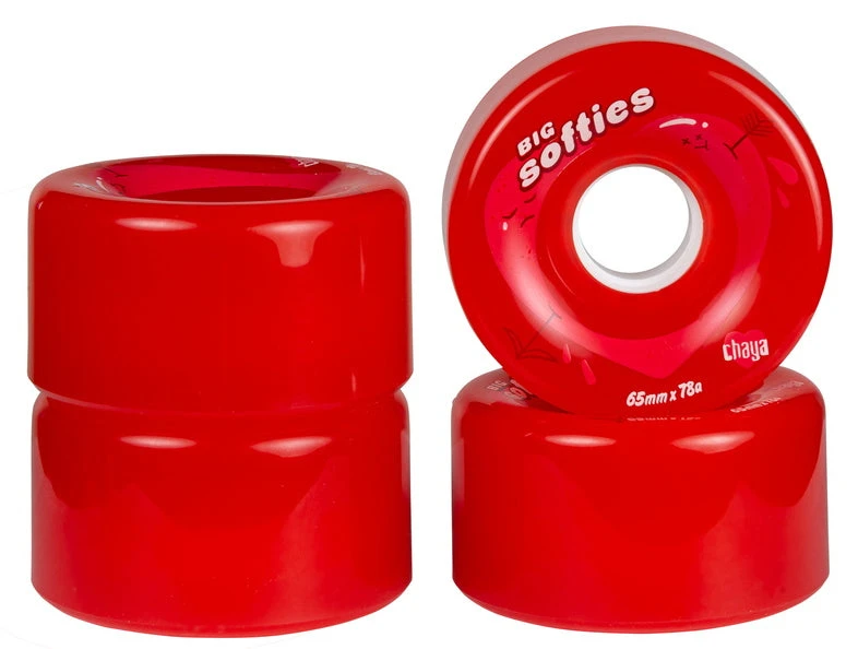 Chaya Big Softies Roller Skate Wheels Red 65mm 78a - 4 Pack 2 Chaya Big Softies Roller Skate Wheels Red 65mm 78a - 4 Pack - Image 2