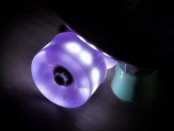 Chaya Neons LED Light Up Roller Skate Wheels Purple 65mm 78a - 4 Pack -Urban Rollers chaya neons led light up roller skate wheels purple glow
