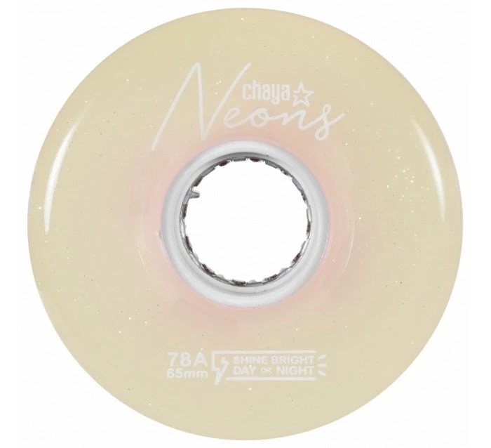 Chaya Neons LED Light Up Roller Skate Wheels White 65mm 78a - 4 Pack 1 Chaya Neons LED Light Up Roller Skate Wheels White 65mm 78a - 4 Pack