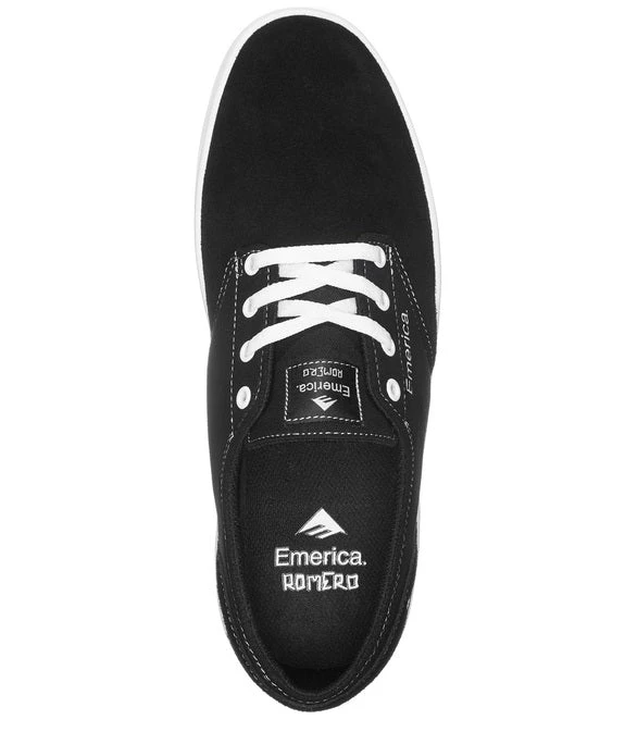 Emerica Romero Laced Skate Shoes - Black/White/Black 2 Emerica Romero Laced Skate Shoes - Black/White/Black - Image 2