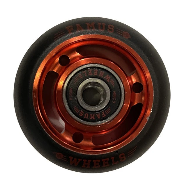Famus Metal Core Black/Red Wheels With Bearings 60mm 90a - Set Of Four 1 Famus Metal Core Black/Red Wheels With Bearings 60mm 90a - Set Of Four