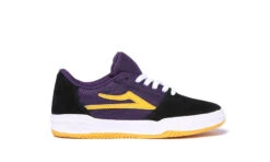 Lakai Brighton Kids Skate Shoes - Black/Grape Suede