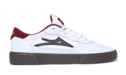 Lakai Cambridge Skate Shoes - White/Gum Leather
