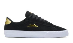 Lakai Newport Skate Shoes - Black/Gold Suede