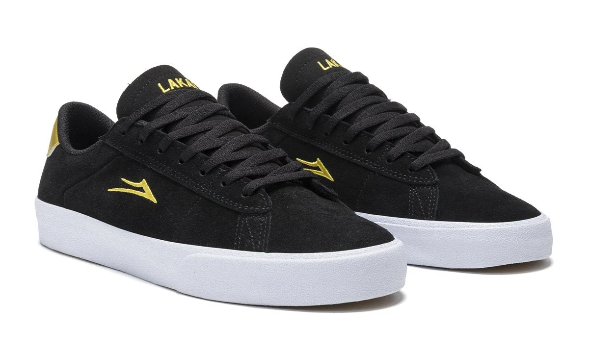 Lakai Newport Skate Shoes - Black/Gold Suede 2 Lakai Newport Skate Shoes - Black/Gold Suede - Image 2