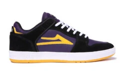 Lakai Telford Low Skate Shoes - Black/Grape Suede