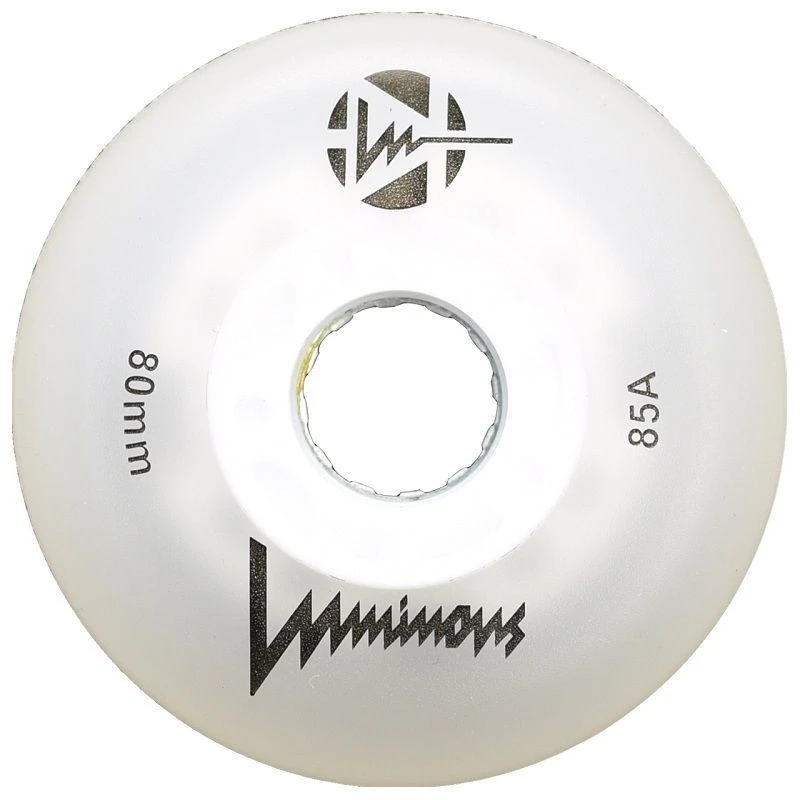 Luminous Light Up Inline Skate Wheels - White 4 Pack 1 Luminous Light Up Inline Skate Wheels - White 4 Pack