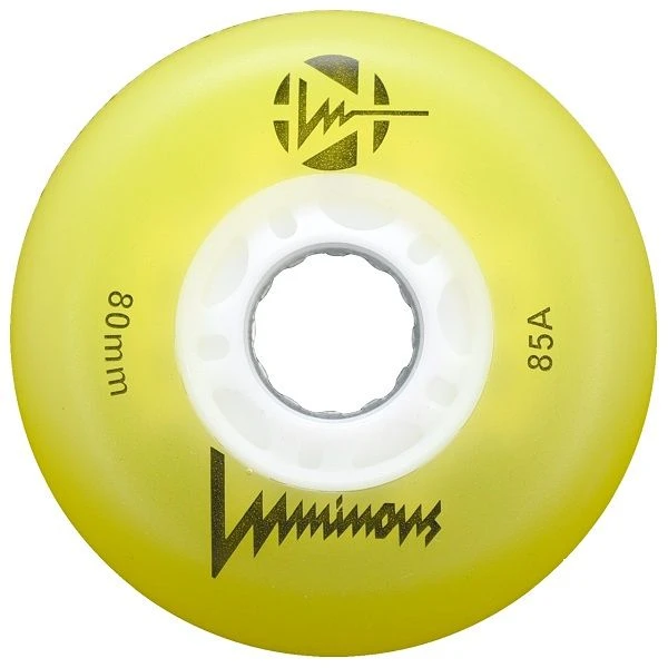 Luminous Light Up Inline Skate Wheels - Yellow 4 Pack 1 Luminous Light Up Inline Skate Wheels - Yellow 4 Pack