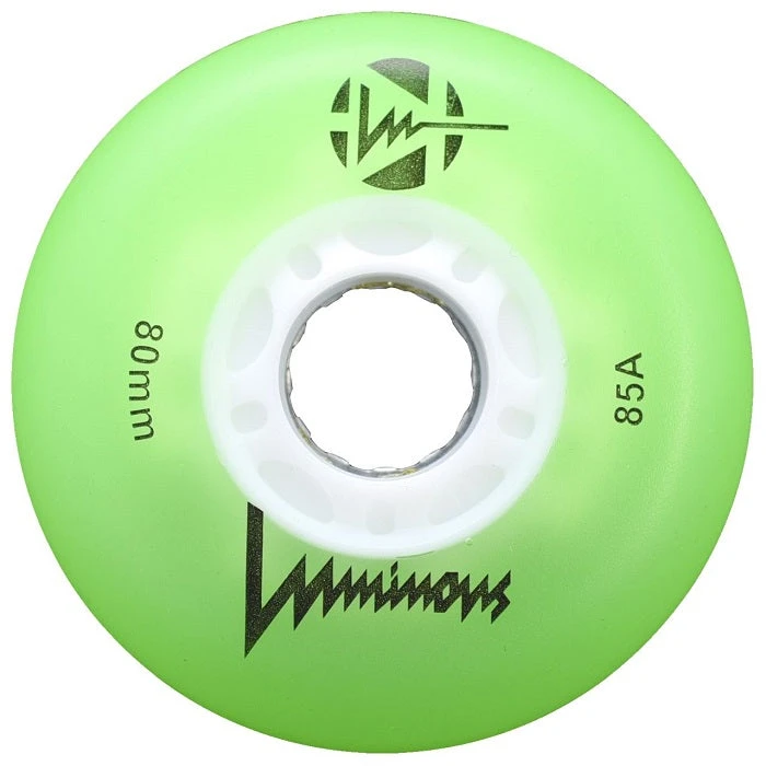 Luminous Light Up Inline Skate Wheels - Green 4 Pack 1 Luminous Light Up Inline Skate Wheels - Green 4 Pack