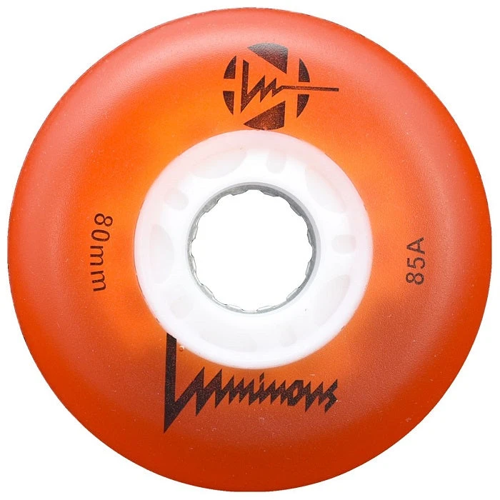 Luminous Light Up Inline Skate Wheels - Orange 4 Pack 1 Luminous Light Up Inline Skate Wheels - Orange 4 Pack