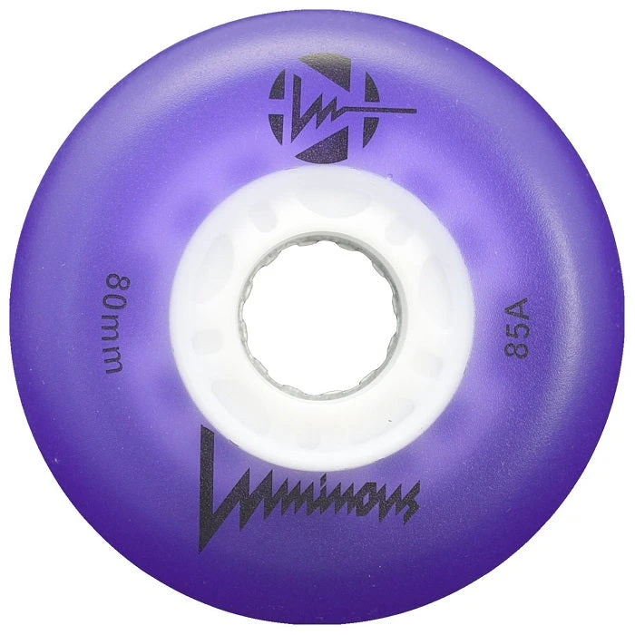 Luminous Light Up Inline Skate Wheels - Purple 4 Pack 1 Luminous Light Up Inline Skate Wheels - Purple 4 Pack