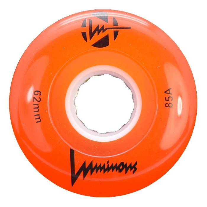 Luminous Light Up Quad Wheels Orange 62mm - 4 Pack 1 Luminous Light Up Quad Wheels Orange 62mm - 4 Pack