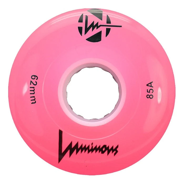Luminous Light Up Quad Wheels Pink 62mm - 4 Pack 1 Luminous Light Up Quad Wheels Pink 62mm - 4 Pack