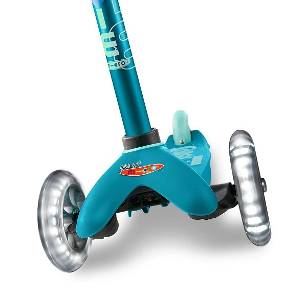 Mini Micro Deluxe LED Scooter - Aqua 2 Mini Micro Deluxe LED Scooter - Aqua - Image 2
