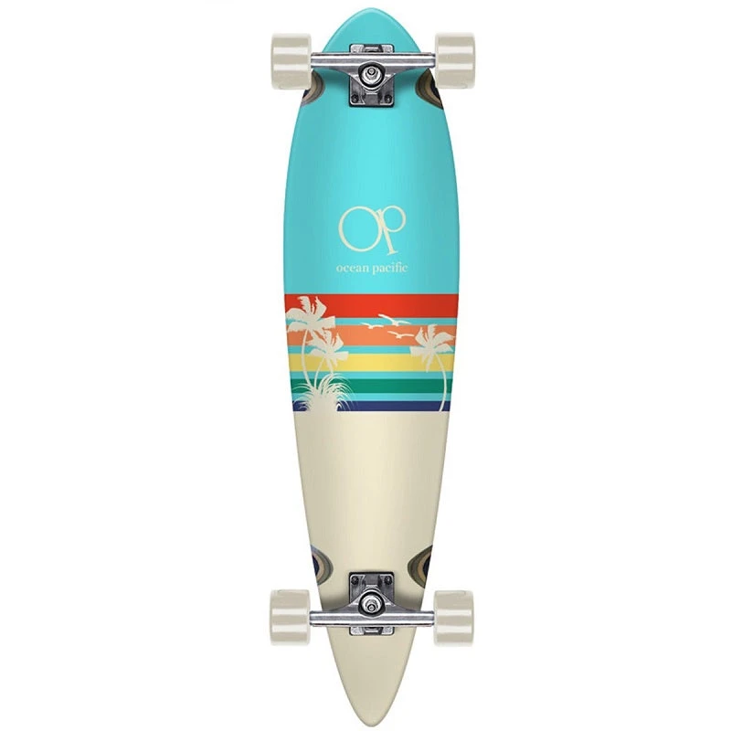 Ocean Pacific Sunset Teal And White Pin Tail Longboard - 36" 1 Ocean Pacific Sunset Teal And White Pin Tail Longboard - 36"