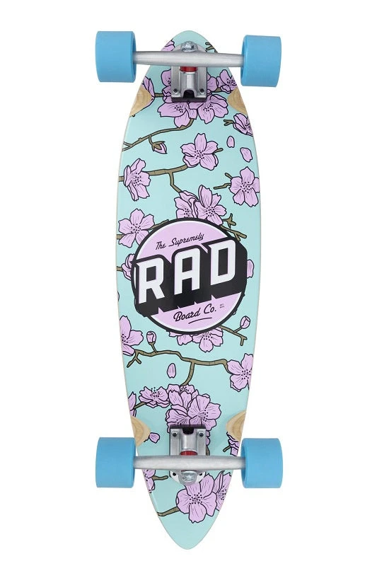 Rad Cherry Blossom Mini Pintail Longboard Blue/Pink- 32" 1 Rad Cherry Blossom Mini Pintail Longboard Blue/Pink- 32"