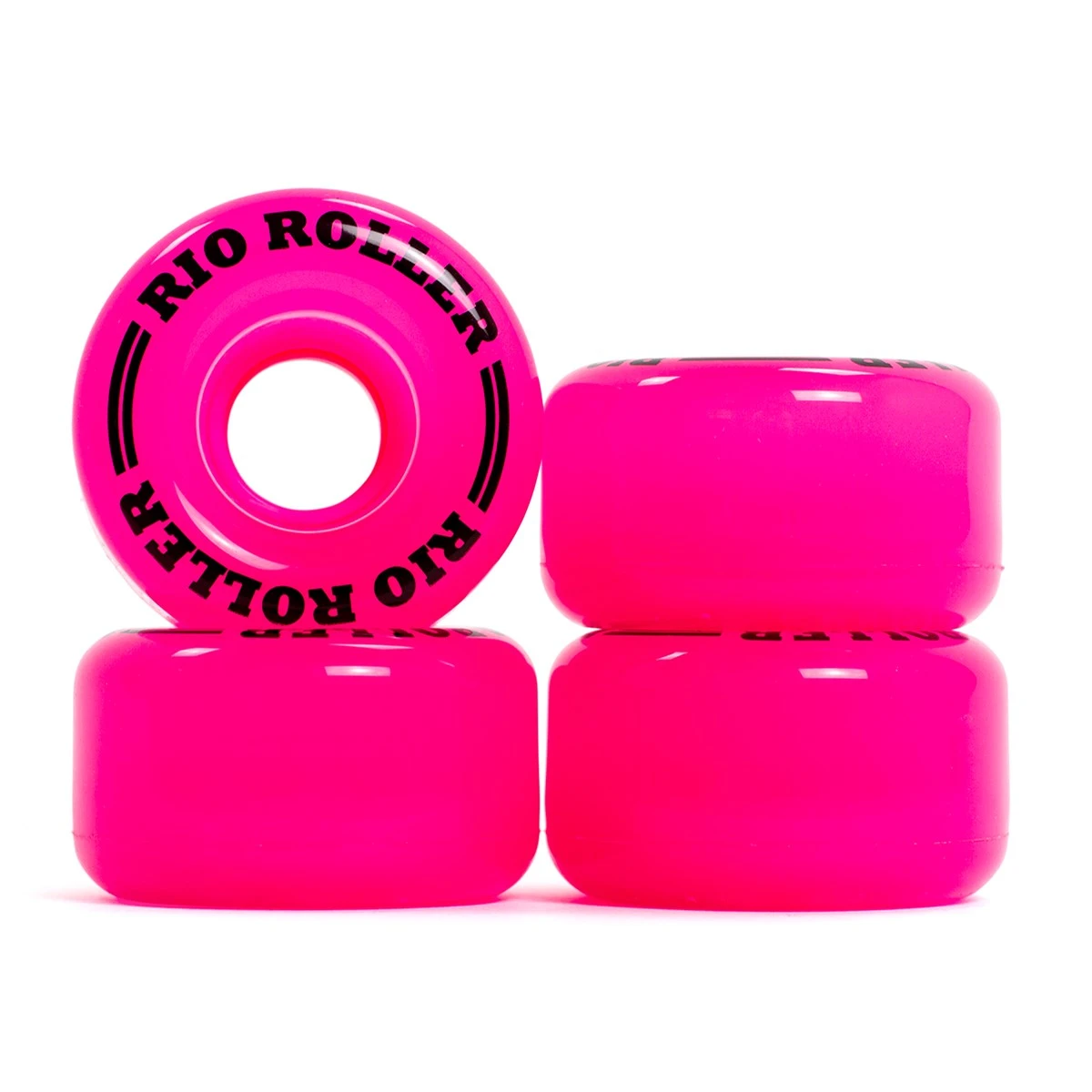 Rio Roller Coaster Pink Roller Skate Wheels 62mm - Set Of 4 2 Rio Roller Coaster Pink Roller Skate Wheels 62mm - Set Of 4 - Image 2