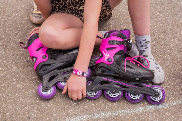 Rollerblade Fury Adjustable Kids Skates - Black/Pink 2 Rollerblade Fury Adjustable Kids Skates - Black/Pink - Image 2