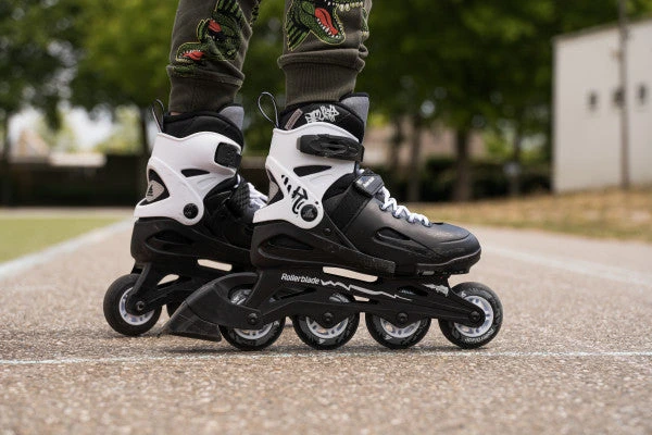 Rollerblade Fury Adjustable Kids Skates - Black/White 2 Rollerblade Fury Adjustable Kids Skates - Black/White - Image 2