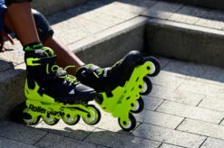Rollerblade Microblade Adjustable Kids Skates - Black/Neon Yellow 3 Rollerblade Microblade Adjustable Kids Skates - Black/Neon Yellow -Urban Rollers rollerblade microblade adjustable kids skates black neon yellow lifestyle