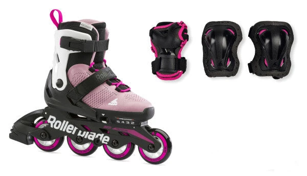 Rollerblade Microblade Adjustable Kids Skates Combo Pack - Pink/White 1 Rollerblade Microblade Adjustable Kids Skates Combo Pack - Pink/White
