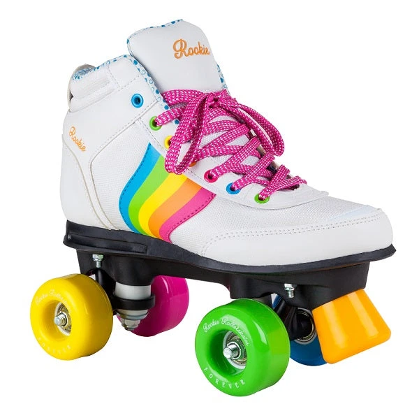 Rookie Forever Rainbow Quad Roller Skates - White 1 Rookie Forever Rainbow Quad Roller Skates - White