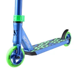 Sacrifice Flyte 100 V2 Stunt Scooter - Blue/Green 5 Sacrifice Flyte 100 V2 Stunt Scooter - Blue/Green -Urban Rollers sacrifice flyte 100 v2 stunt scooter blue green close