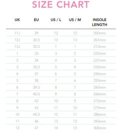 Rio Roller X Hattie Stewart Spring Roller Skates -Urban Rollers size chart 2
