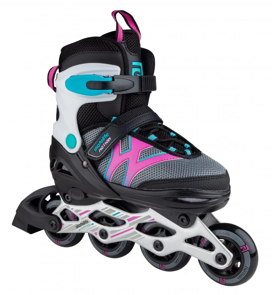 Skatelife Motion Adjustable Kids Inline Skates - Black/Pink 1 Skatelife Motion Adjustable Kids Inline Skates - Black/Pink