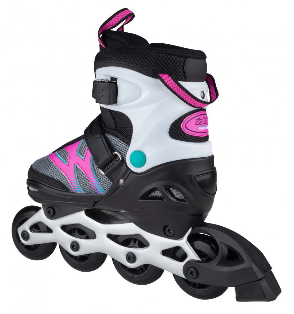 Skatelife Motion Adjustable Kids Inline Skates - Black/Pink 2 Skatelife Motion Adjustable Kids Inline Skates - Black/Pink - Image 2