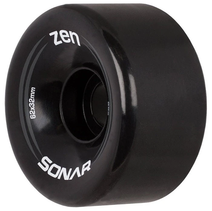 Sonar Zen Black Quad Roller Skate Wheels 62mm - Set Of 4 1 Sonar Zen Black Quad Roller Skate Wheels 62mm - Set Of 4