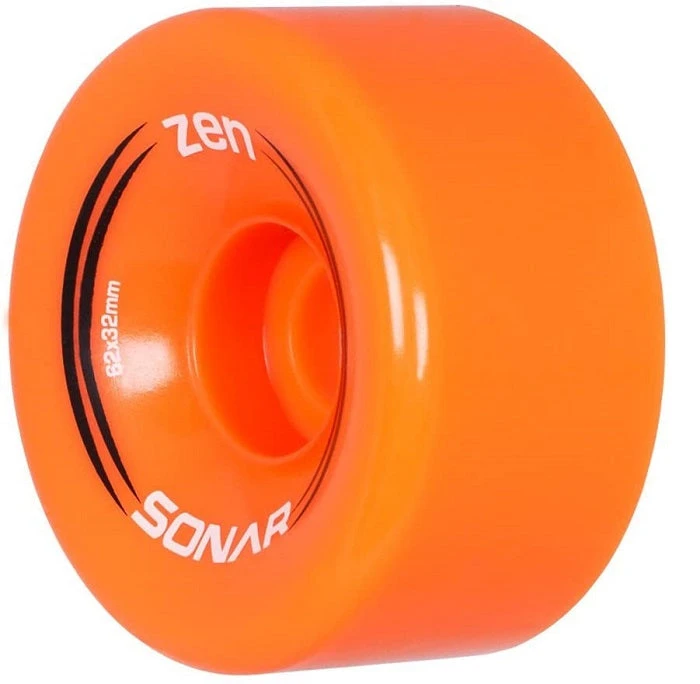Sonar Zen Orange Quad Roller Skate Wheels 62mm - Set Of 4 1 Sonar Zen Orange Quad Roller Skate Wheels 62mm - Set Of 4